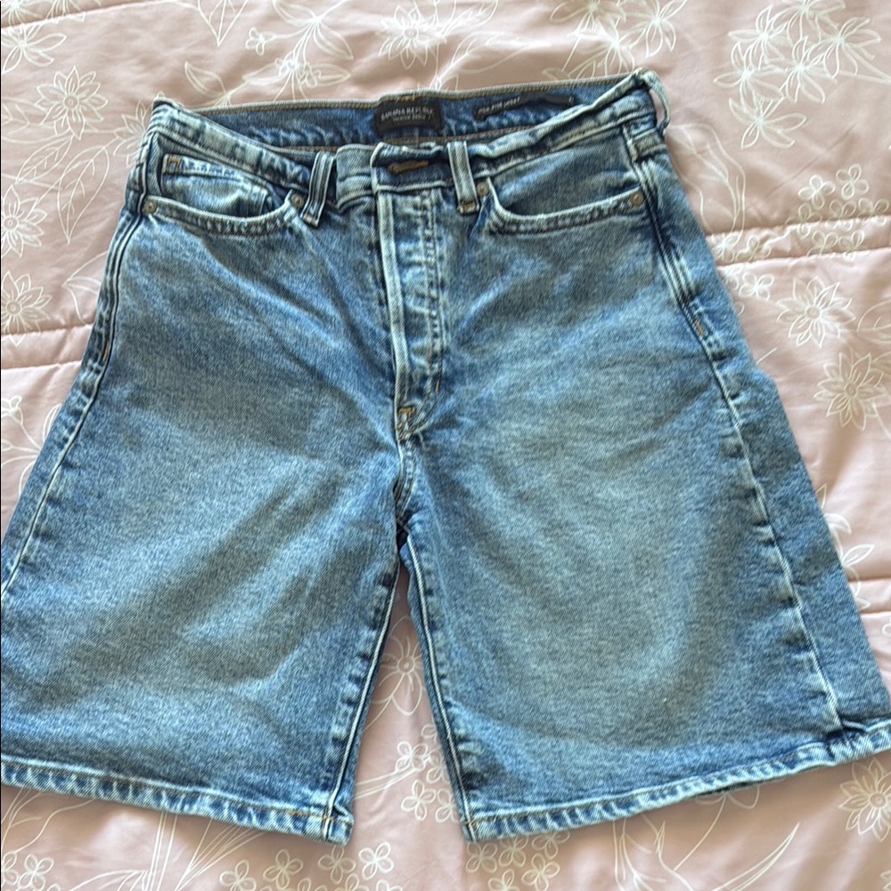 Banana Republic High Waist Denim Shorts - Blue